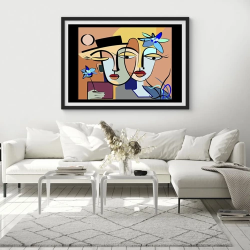 Plakat w czarnej ramie - Picassowskie randez vous - 70x50 cm