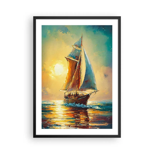 Plakat w czarnej ramie - Pod pełnymi żaglami - 50x70 cm