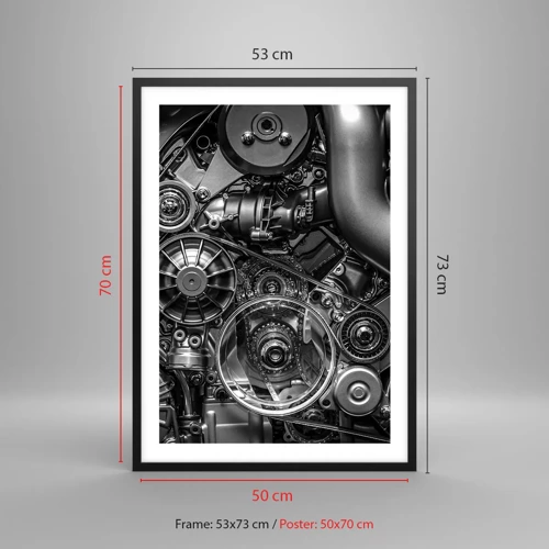 Plakat w czarnej ramie - Poezja mechaniki - 50x70 cm