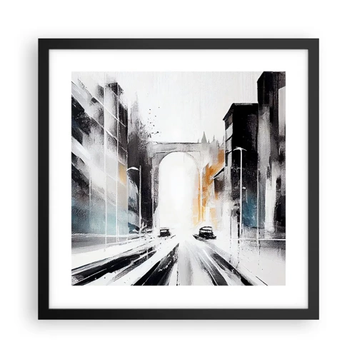 Plakat w czarnej ramie - Studium miasta: architektura i ruch - 40x40 cm