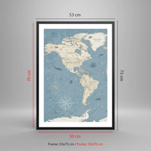 Plakat w czarnej ramie - Świat w zasięgu ręki - 50x70 cm