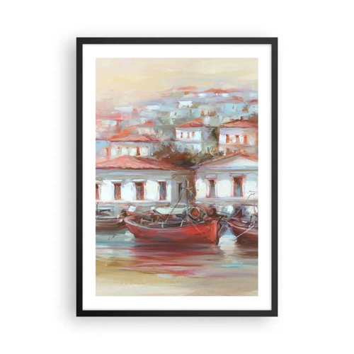 Plakat w czarnej ramie - Szczęśliwe miasteczko - 50x70 cm