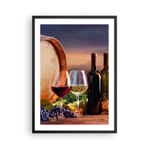 Plakat w czarnej ramie - Tu życie ma smak - 50x70 cm