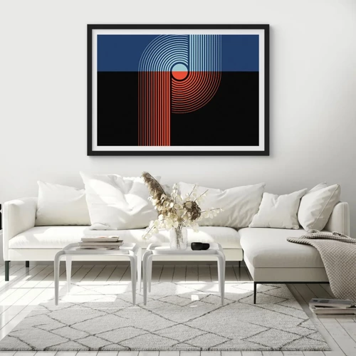 Plakat w czarnej ramie - W geometrycznym uścisku - 100x70 cm