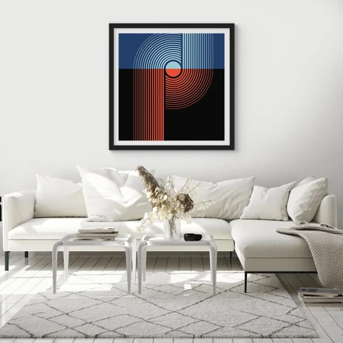 Plakat w czarnej ramie - W geometrycznym uścisku - 30x30 cm