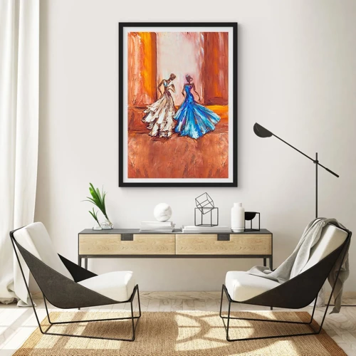 Plakat w czarnej ramie - Wdzięczny duet - 50x70 cm