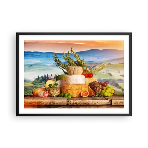 Plakat w czarnej ramie - Włoska radość życia - 70x50 cm