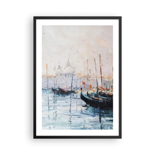 Plakat w czarnej ramie - Za wodą, za mgłą - 50x70 cm