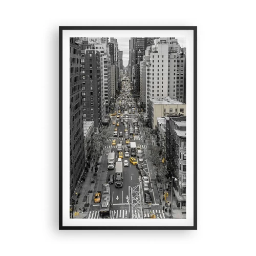 Plakat w czarnej ramie - Życie Nowego Yorku - 61x91 cm