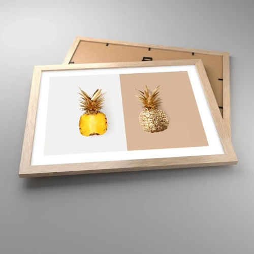 Plakat w ramie jasny dąb - Ananas dla nas - 40x30 cm