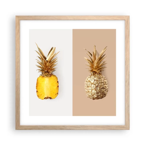 Plakat w ramie jasny dąb - Ananas dla nas - 40x40 cm