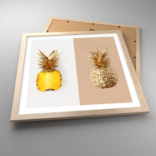 Plakat w ramie jasny dąb - Ananas dla nas - 40x40 cm