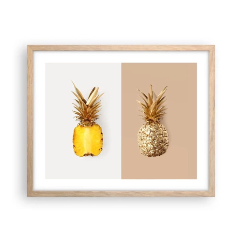 Plakat w ramie jasny dąb - Ananas dla nas - 50x40 cm