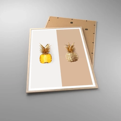 Plakat w ramie jasny dąb - Ananas dla nas - 70x100 cm