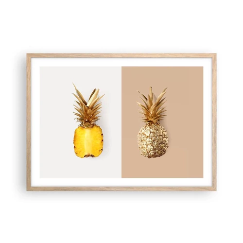 Plakat w ramie jasny dąb - Ananas dla nas - 70x50 cm