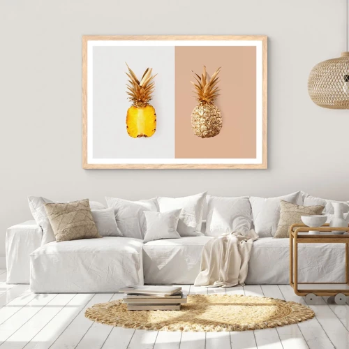 Plakat w ramie jasny dąb - Ananas dla nas - 70x50 cm