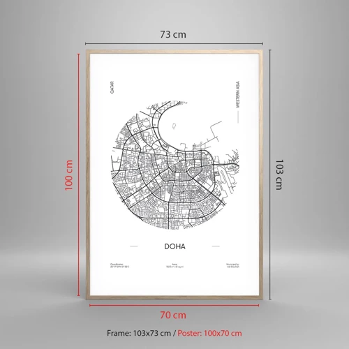 Plakat w ramie jasny dąb - Anatomia Dohy - 70x100 cm