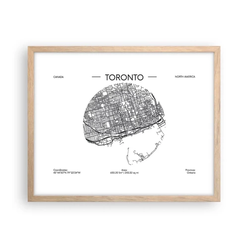 Plakat w ramie jasny dąb - Anatomia Toronto - 50x40 cm