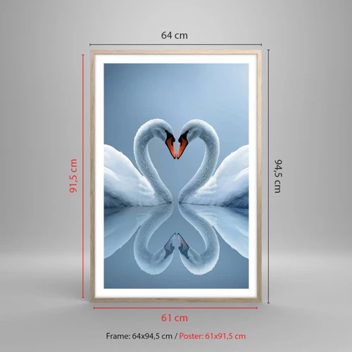 Plakat w ramie jasny dąb - Czas na miłość - 61x91 cm