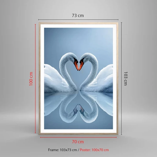 Plakat w ramie jasny dąb - Czas na miłość - 70x100 cm