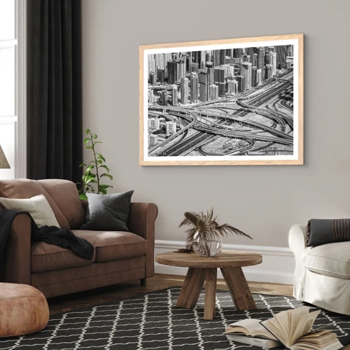 Plakat w ramie jasny dąb - Dubaj – miasto niemożliwe - 40x30 cm