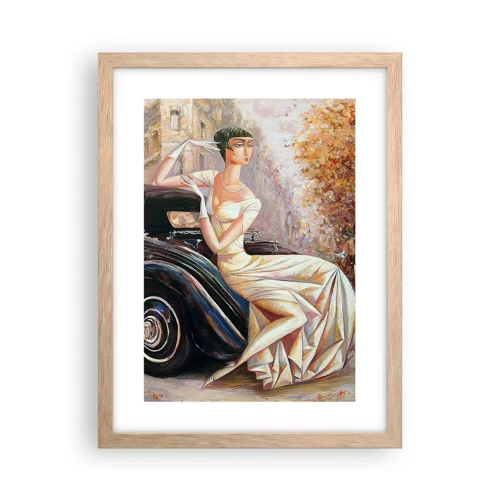 Plakat w ramie jasny dąb - Elegancja w stylu retro - 30x40 cm