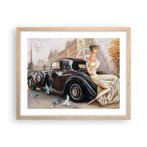 Plakat w ramie jasny dąb - Elegancja w stylu retro - 50x40 cm