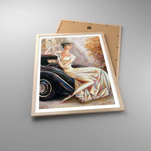 Plakat w ramie jasny dąb - Elegancja w stylu retro - 50x70 cm