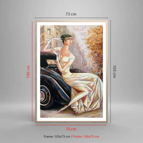 Plakat w ramie jasny dąb - Elegancja w stylu retro - 70x100 cm