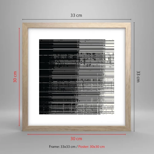 Plakat w ramie jasny dąb - Fale i drgania - 30x30 cm