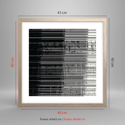 Plakat w ramie jasny dąb - Fale i drgania - 40x40 cm