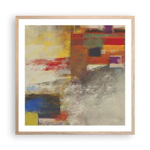 Plakat w ramie jasny dąb - Geometria barw - 60x60 cm