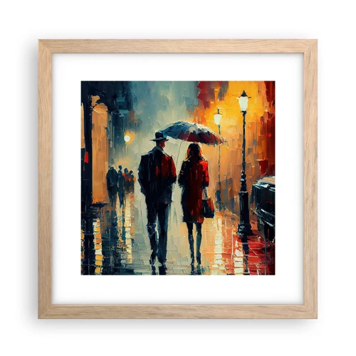 Plakat w ramie jasny dąb - Miejska love story - 30x30 cm