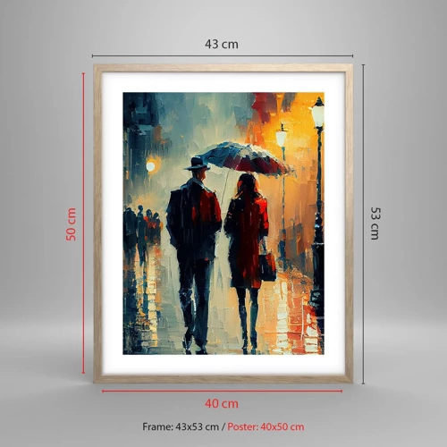 Plakat w ramie jasny dąb - Miejska love story - 40x50 cm