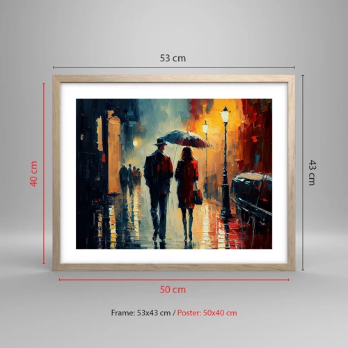 Plakat w ramie jasny dąb - Miejska love story - 50x40 cm