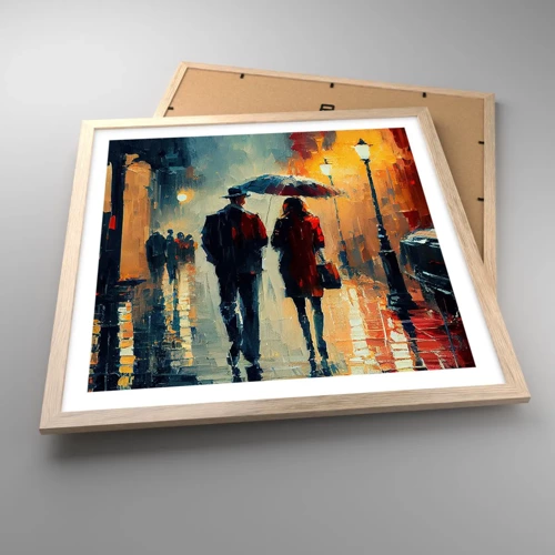 Plakat w ramie jasny dąb - Miejska love story - 50x50 cm