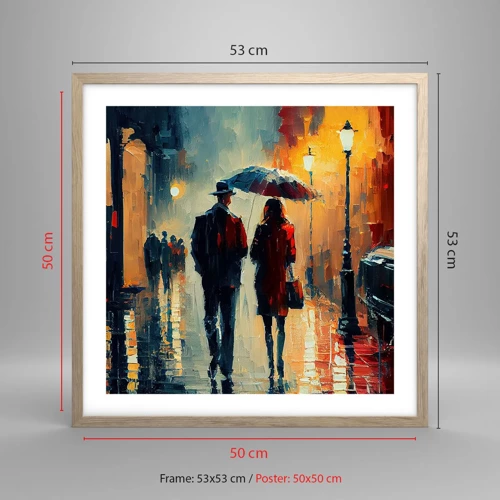 Plakat w ramie jasny dąb - Miejska love story - 50x50 cm