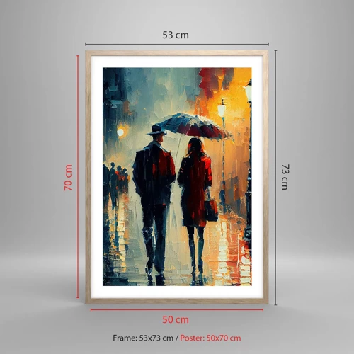 Plakat w ramie jasny dąb - Miejska love story - 50x70 cm