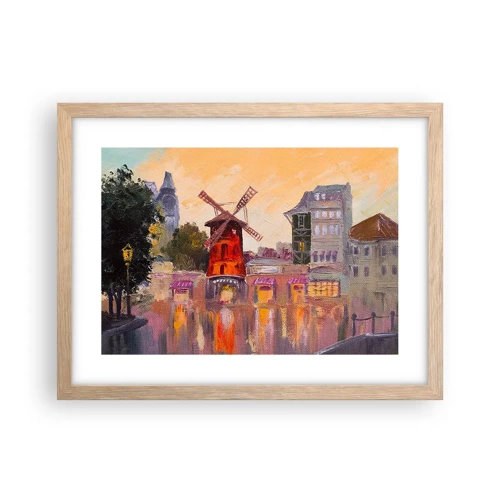 Plakat w ramie jasny dąb - Paryskie ikony – Moulin Rouge - 40x30 cm