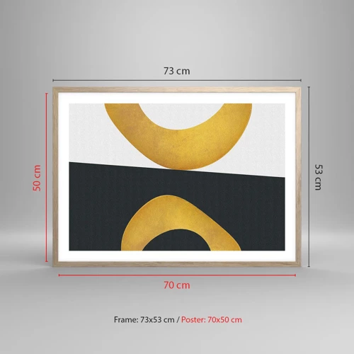 Plakat w ramie jasny dąb - Po pierwsze: złoto - 70x50 cm