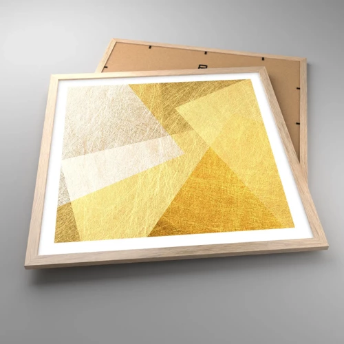 Plakat w ramie jasny dąb - Pogoda geometrii - 50x50 cm