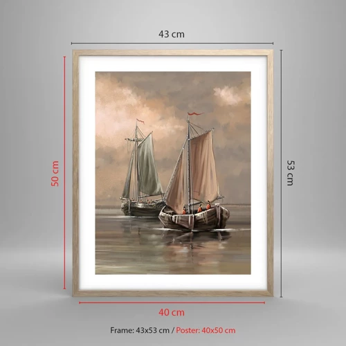 Plakat w ramie jasny dąb - Powrót żeglarzy - 40x50 cm