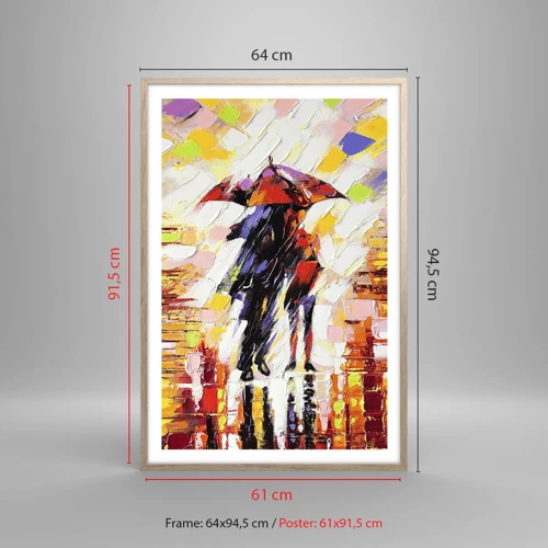 Plakat w ramie jasny dąb - Razem przez noc i deszcz - 61x91 cm
