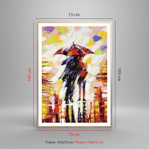 Plakat w ramie jasny dąb - Razem przez noc i deszcz - 70x100 cm