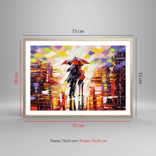 Plakat w ramie jasny dąb - Razem przez noc i deszcz - 70x50 cm