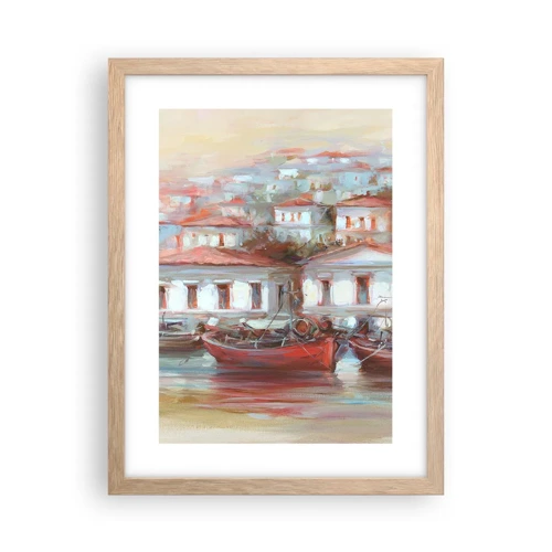 Plakat w ramie jasny dąb - Szczęśliwe miasteczko - 30x40 cm