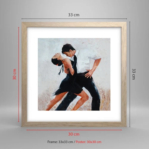 Plakat w ramie jasny dąb - Tango mych marzeń i snów - 30x30 cm