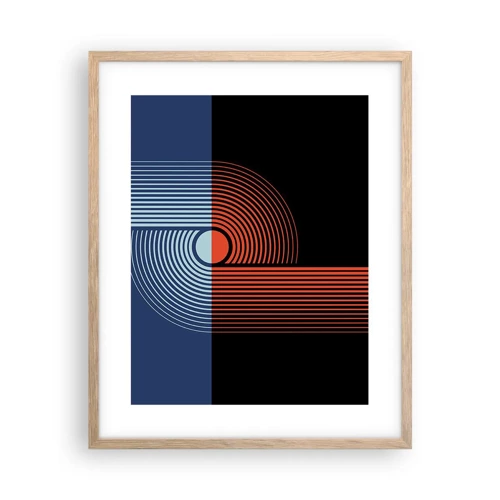 Plakat w ramie jasny dąb - W geometrycznym uścisku - 40x50 cm