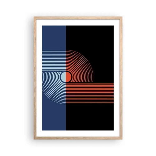 Plakat w ramie jasny dąb - W geometrycznym uścisku - 50x70 cm