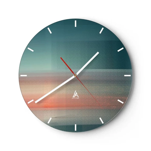 Zegar ścienny - Abstrakcja: fale światła - 30x30 cm